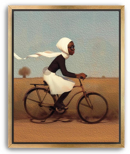 Whimsical Black Girl Framed Canvas Art