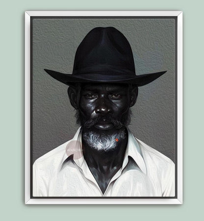 Black Man Gray Beard Canvas Art, Silver Fox Man Art Print, Gray Haired Man Art,  Black Man Art, Mature Art, African American Man Art
