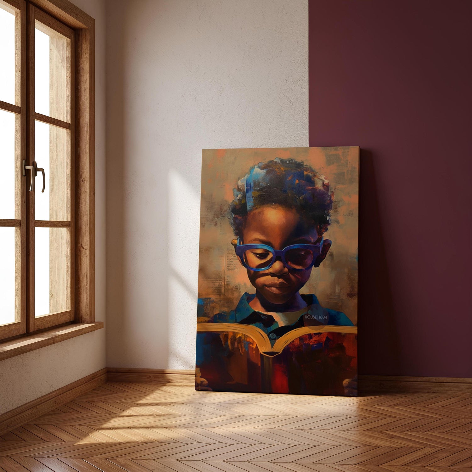 Black Boy Reading Art, Black Boy Joy Reading Poster, Black Boy Nursery Canvas Print, Black Boy Artwork, Black Kid Art