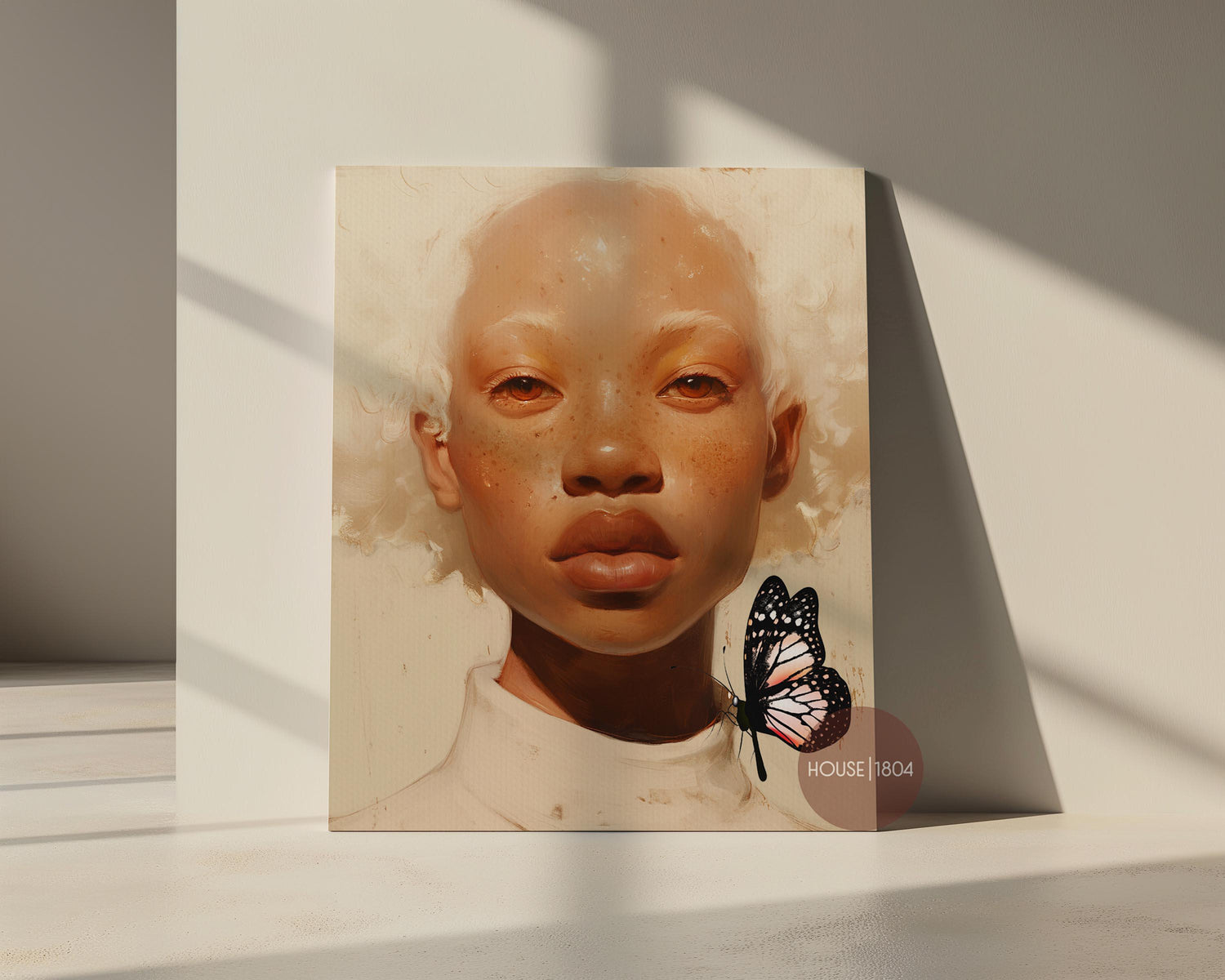 Black Woman Albino Modern Wall Art, Minimalist Cultured Art, African American Wall Art, Black Woman Art Print, Black Woman Afro Art, Melanin