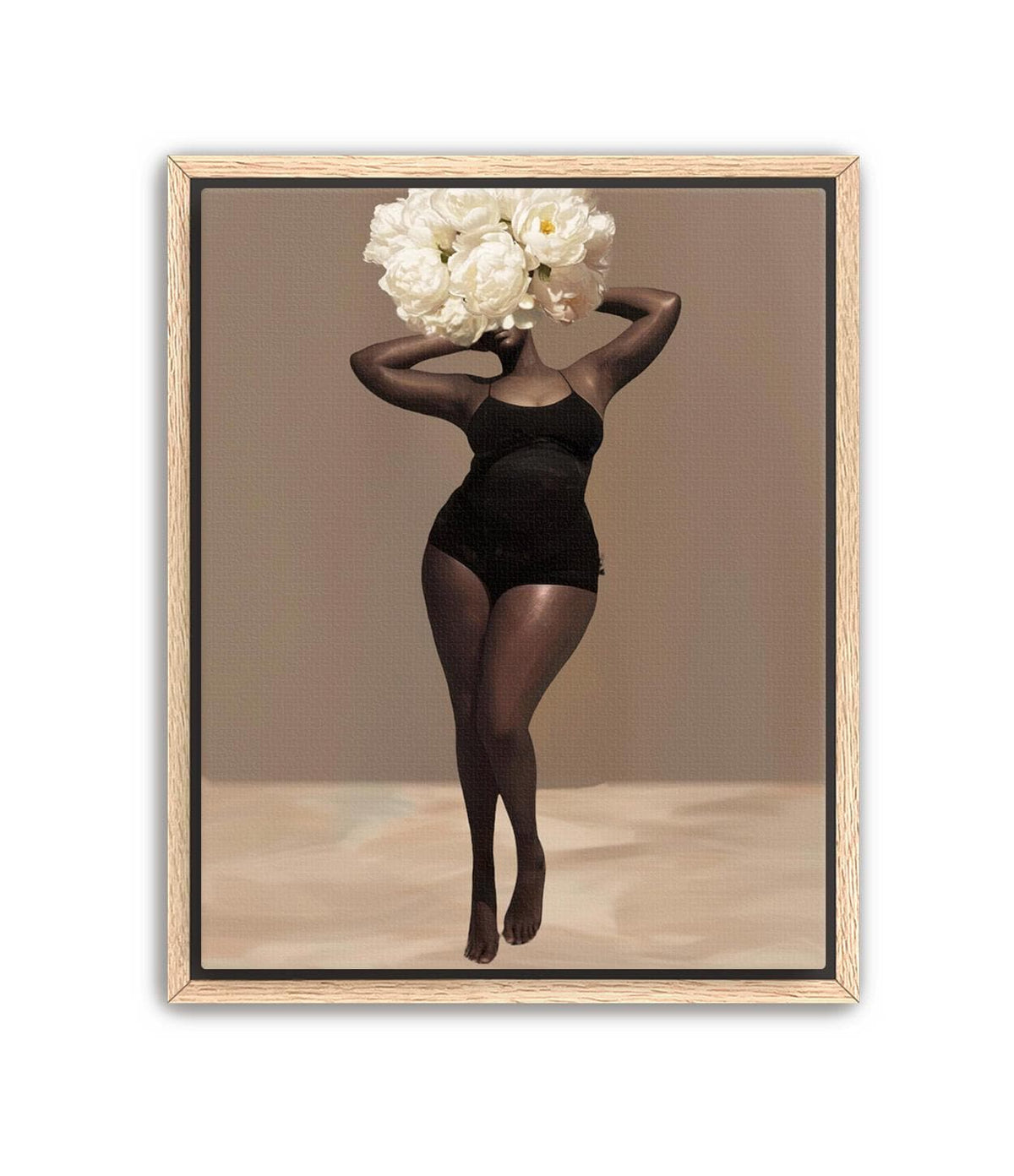 Body Positivity Wall Art, Black Curvy Woman Canvas Print | Framed or Unframed