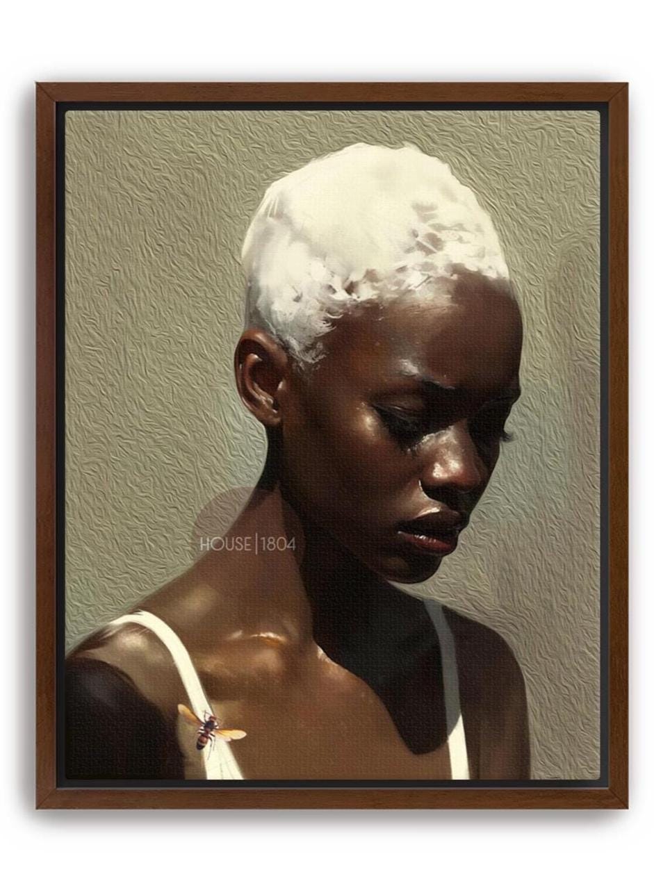 African American Wall Art Print, Modern Minimalist Black Woman Neutral Art