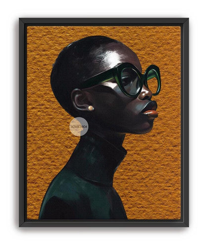 Black Woman Wall Art – Melanin Canvas Print | Bold Yellow Color Decor