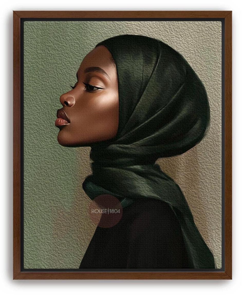 Muslim Black Woman Canvas Art Modern