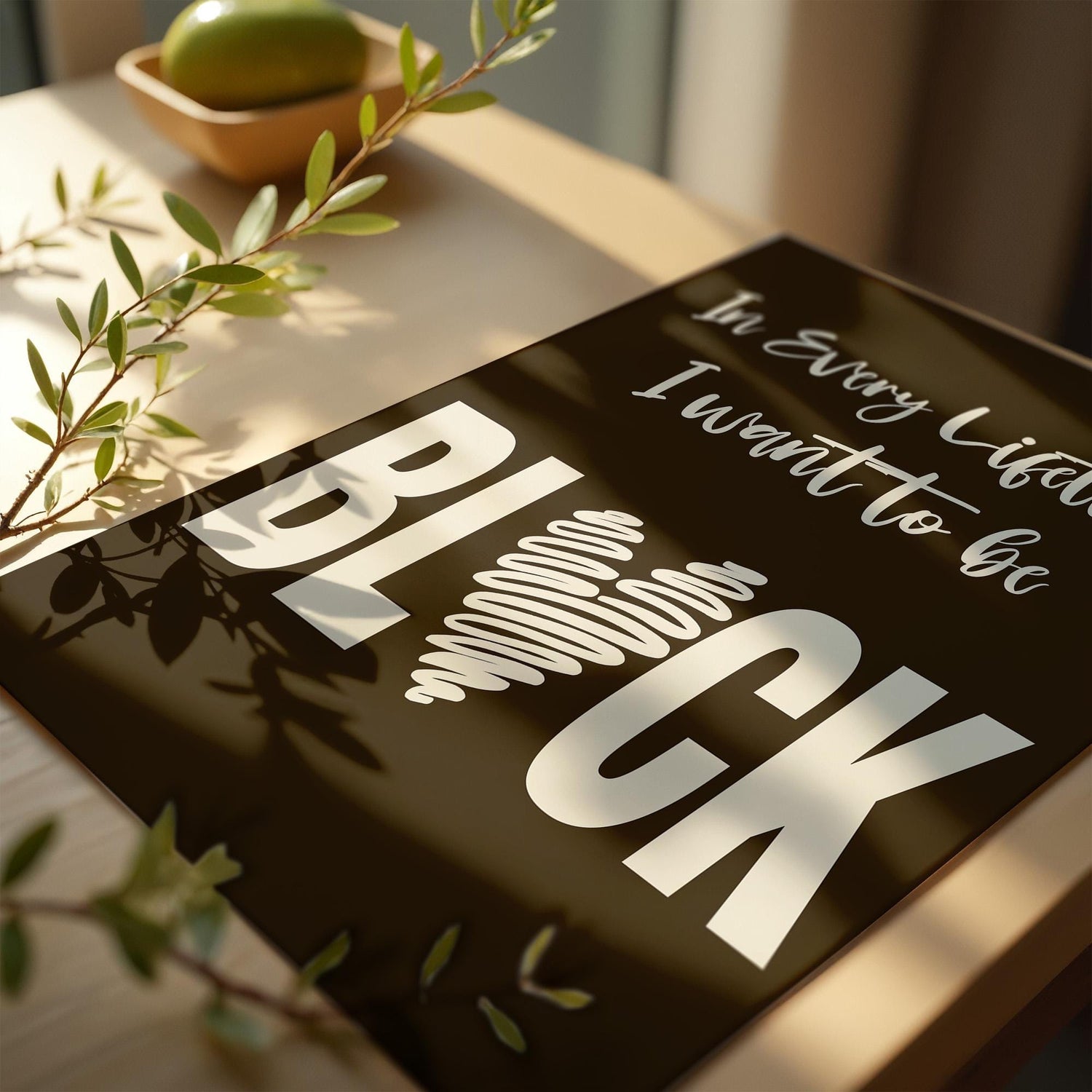 Minimalist Typography Print, Black and Proud