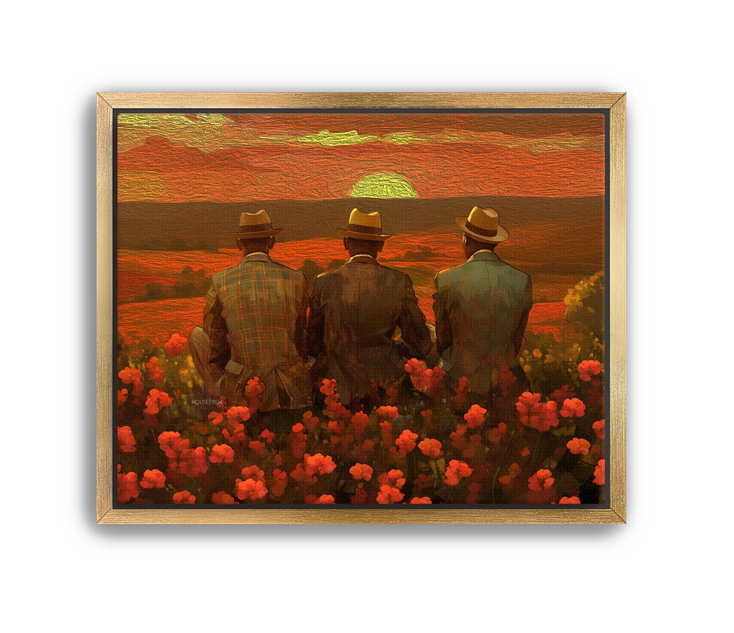 African American Man Canvas, Black Brothers Art, Black Men Wall Art, Brotherhood Art Print, Vintage Style Brotherhood Portrait