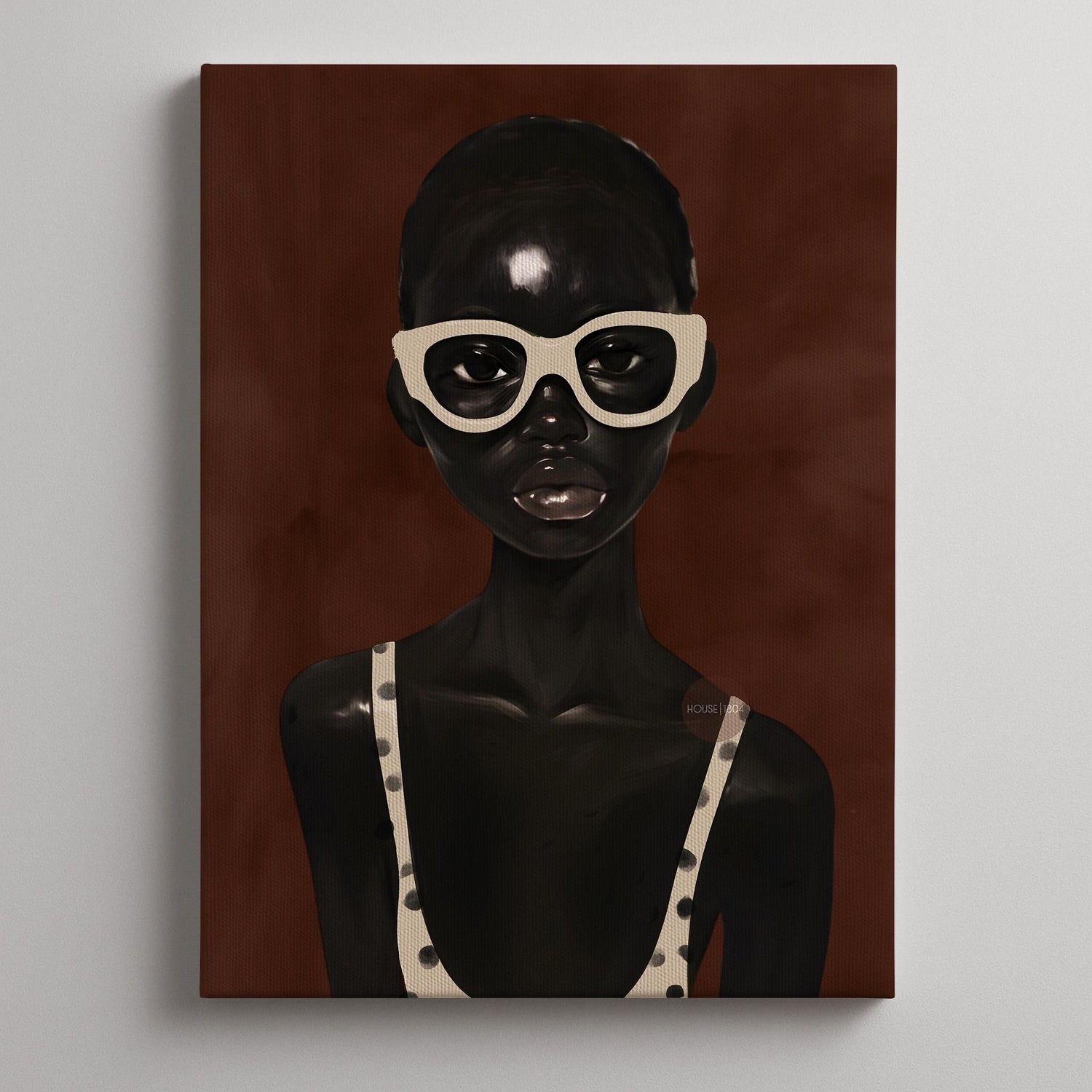 Abstract African Woman Art Print: Modern Afrocentric Portrait