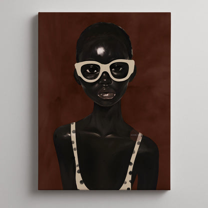 Abstract African Woman Art Print: Modern Afrocentric Portrait