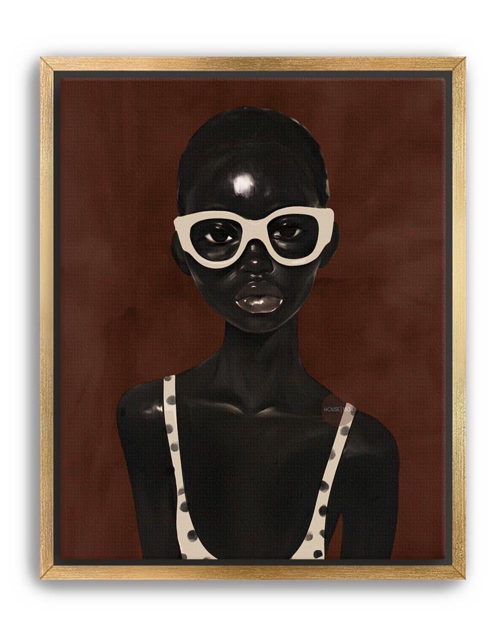 Abstract African Woman Art Print: Modern Afrocentric Portrait