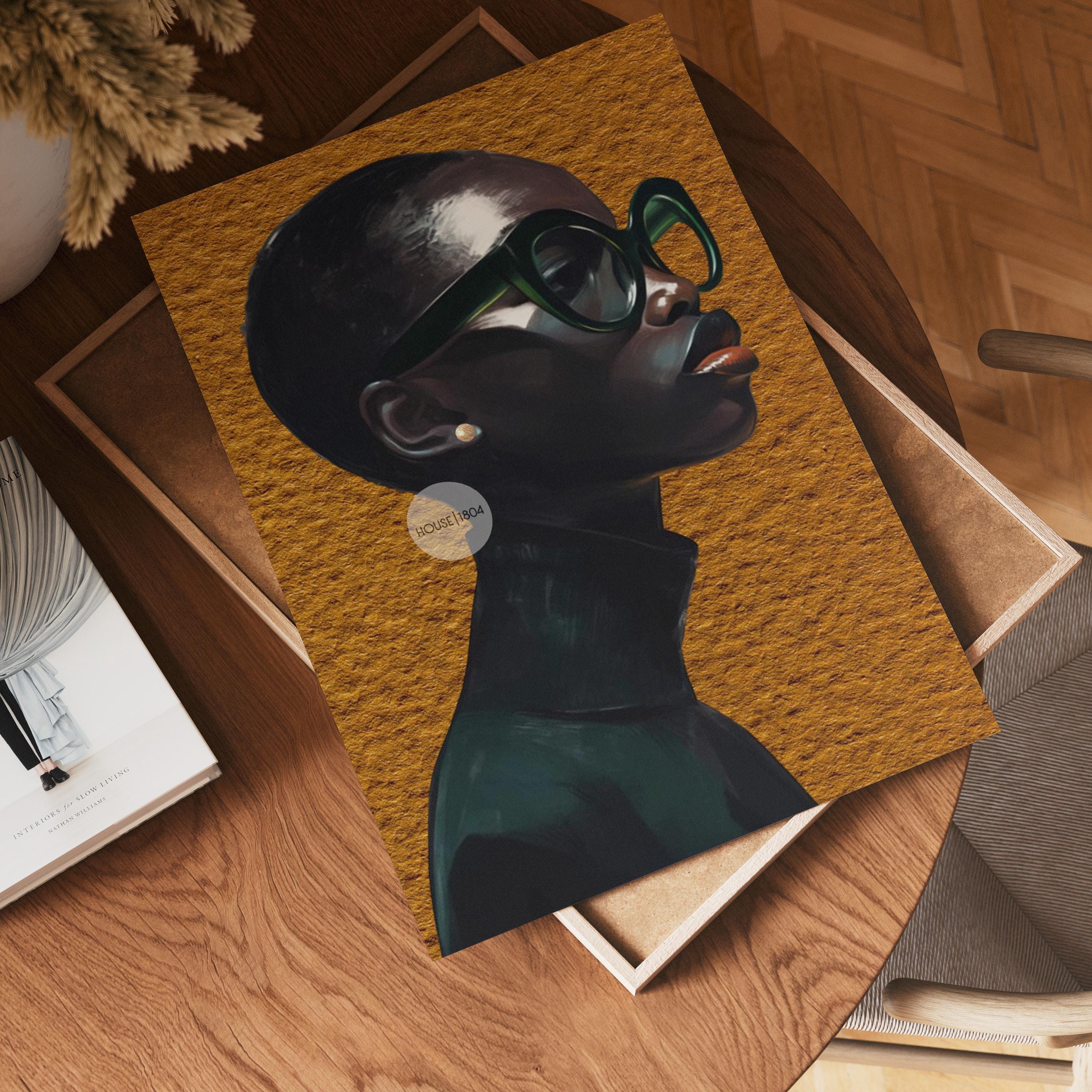 Black Woman Wall Art – Melanin Canvas Print | Bold Yellow Color Decor