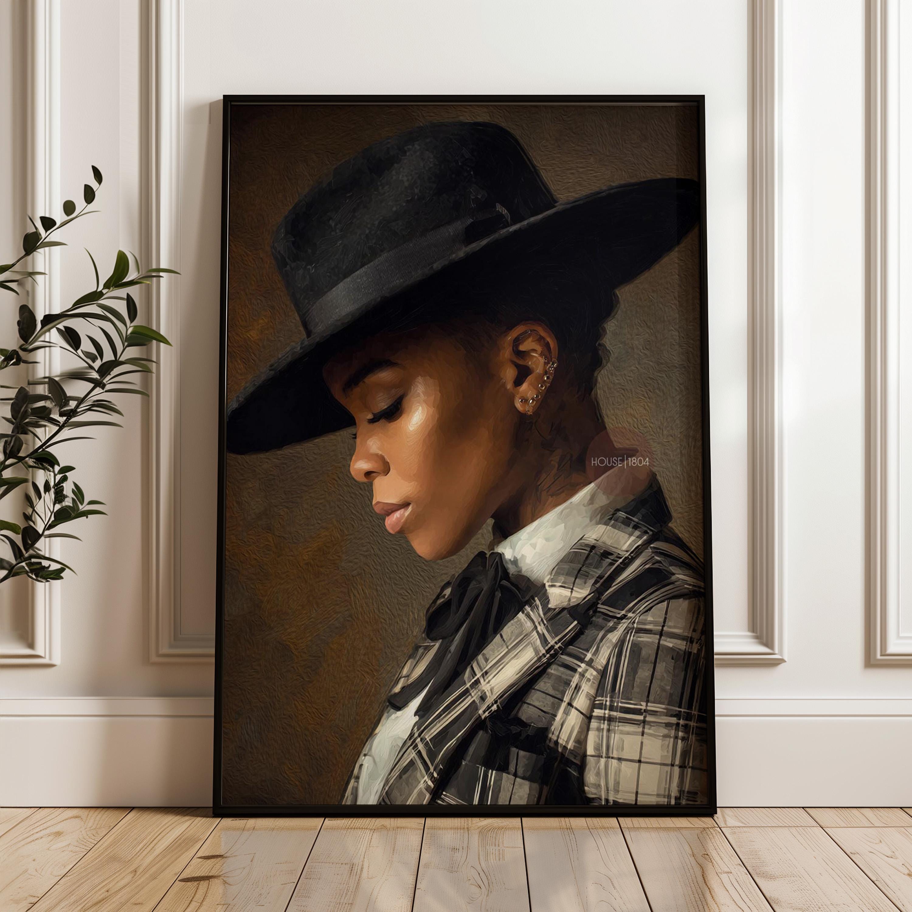 Black Woman Dandy Art - Afrocentric Wall Art | Vibrant Bohemian Dandy Artwork Canvas