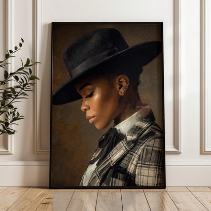 Black Woman Dandy Art - Afrocentric Wall Art | Vibrant Bohemian Dandy Artwork Canvas