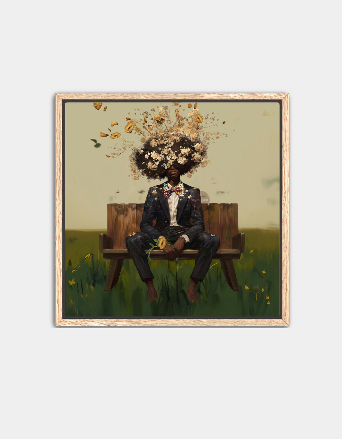 Black Man Afro Art: Black Man Canvas Wall Art (Square)