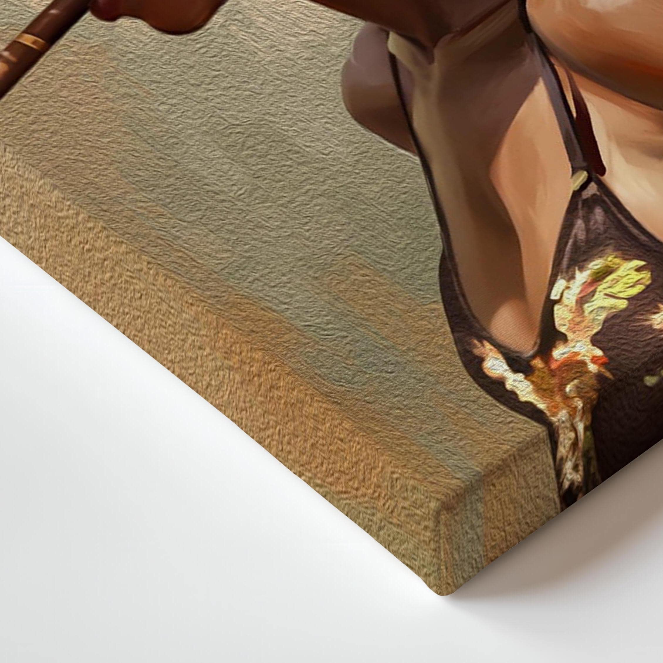 Caribbean Woman Smoking Cigar Canvas