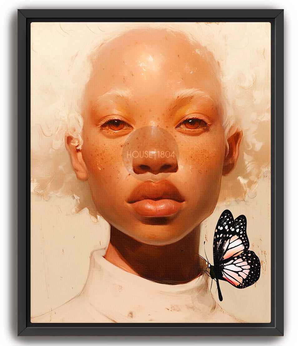 Black Woman Albino Modern Wall Art, Minimalist Cultured Art, African American Wall Art, Black Woman Art Print, Black Woman Afro Art, Melanin