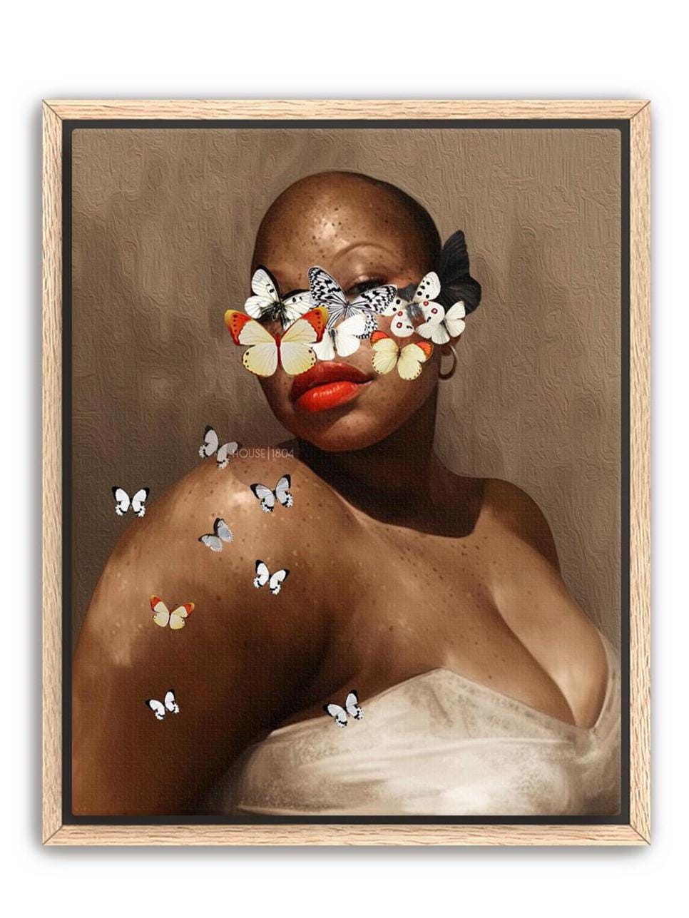 Bold Curvy Black Woman Print: Plus Size Black Woman Body Art