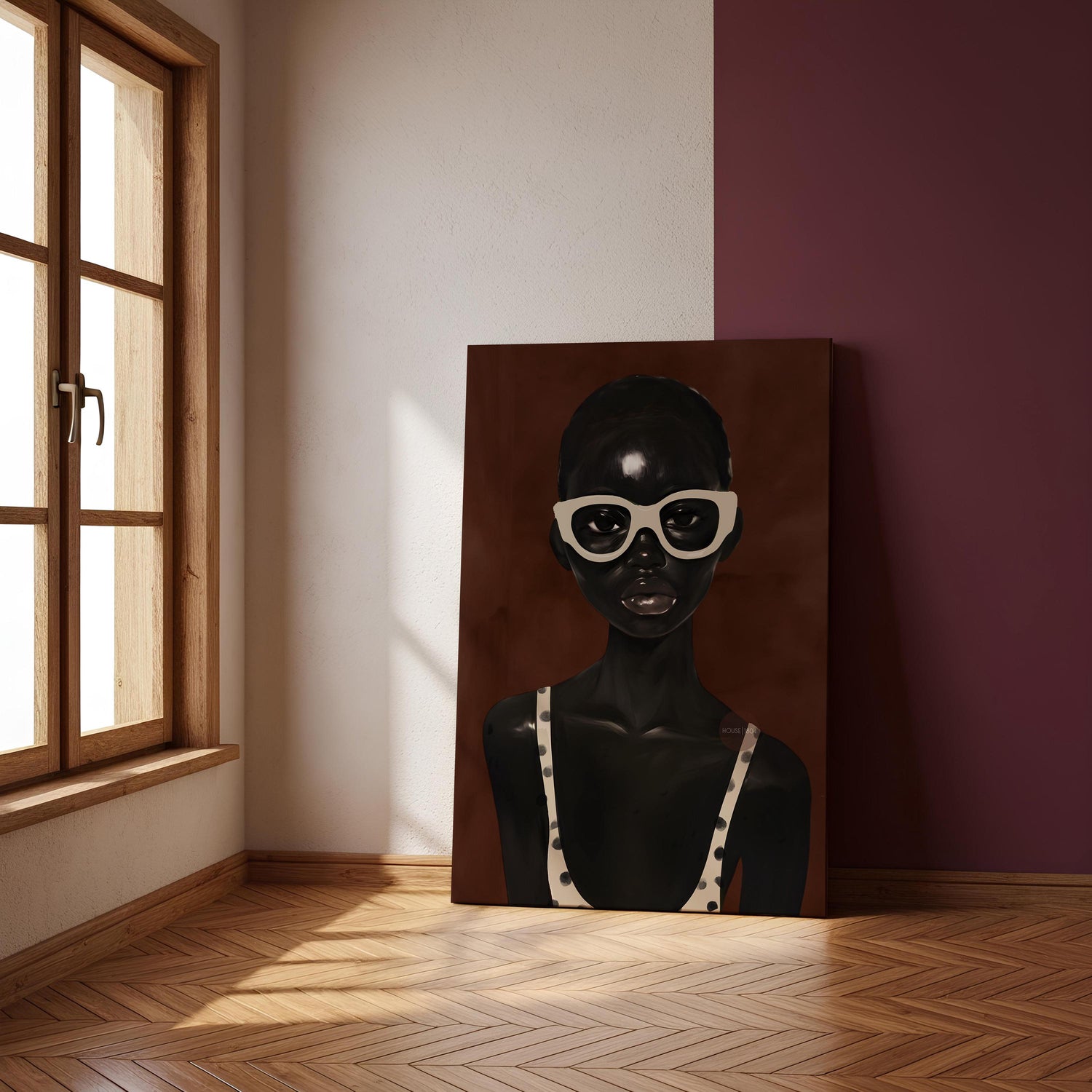 Abstract African Woman Art Print: Modern Afrocentric Portrait