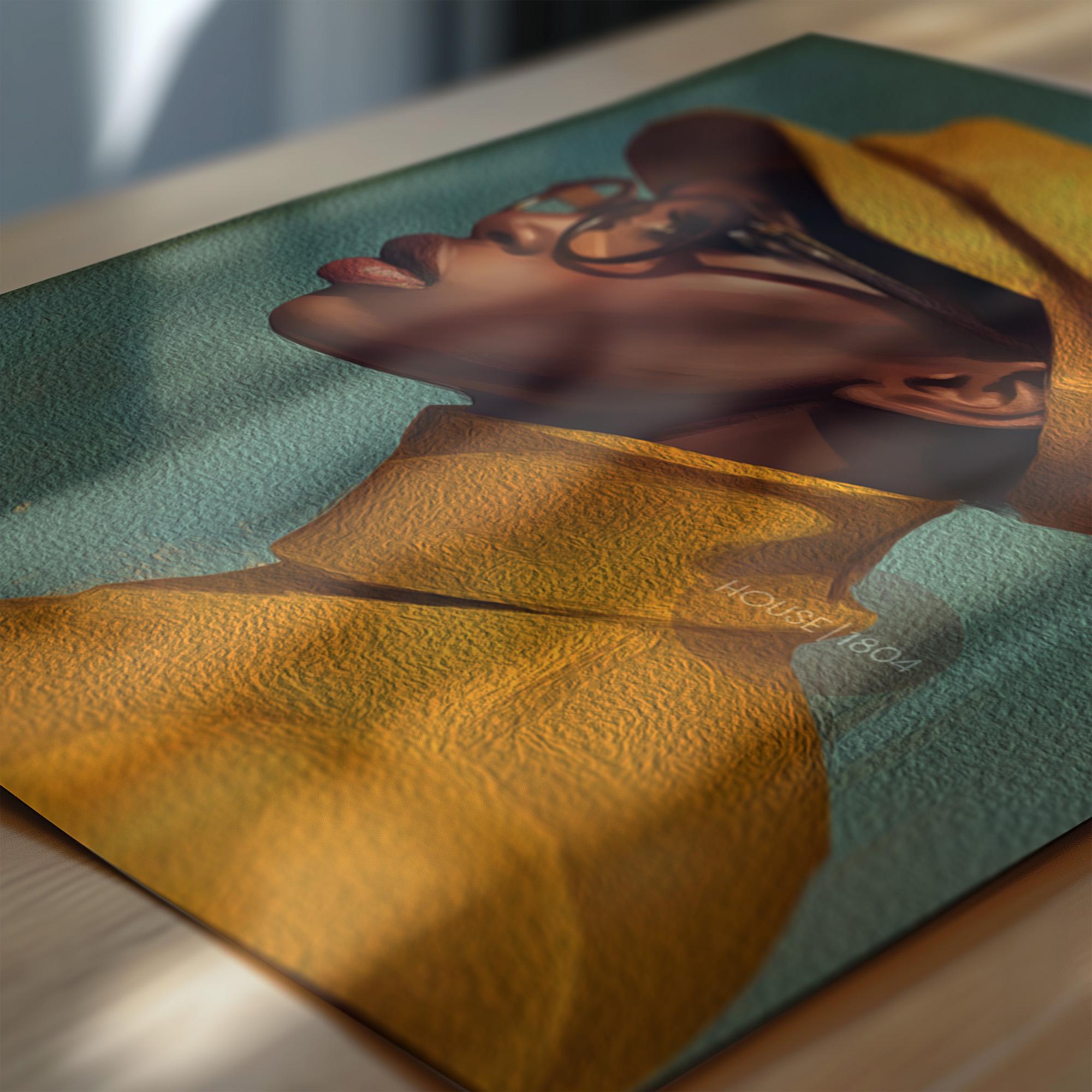 Urban Black Woman Art Print, Bold Yellow &amp; Green, Modern Canvas Wall Decor