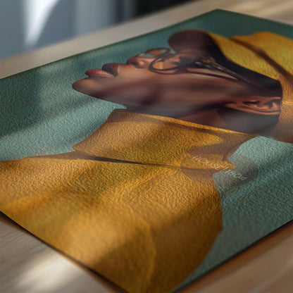 Urban Black Woman Art Print, Bold Yellow &amp; Green, Modern Canvas Wall Decor