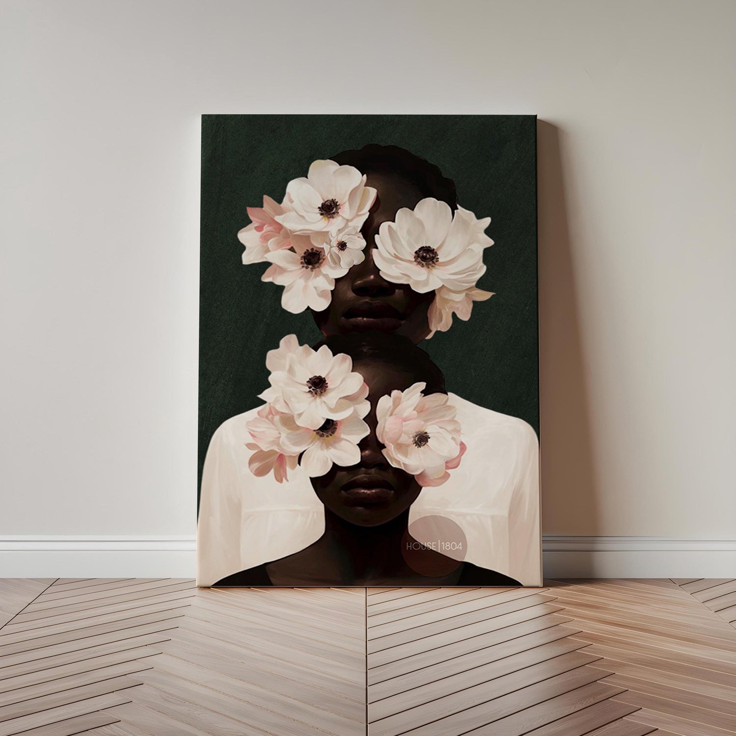 Black Mother and Daughter Canvas Wall Art: Motherhood, African American Family