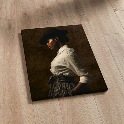 African American Woman Wall Art: Harlem Renaissance Style Canvas Print