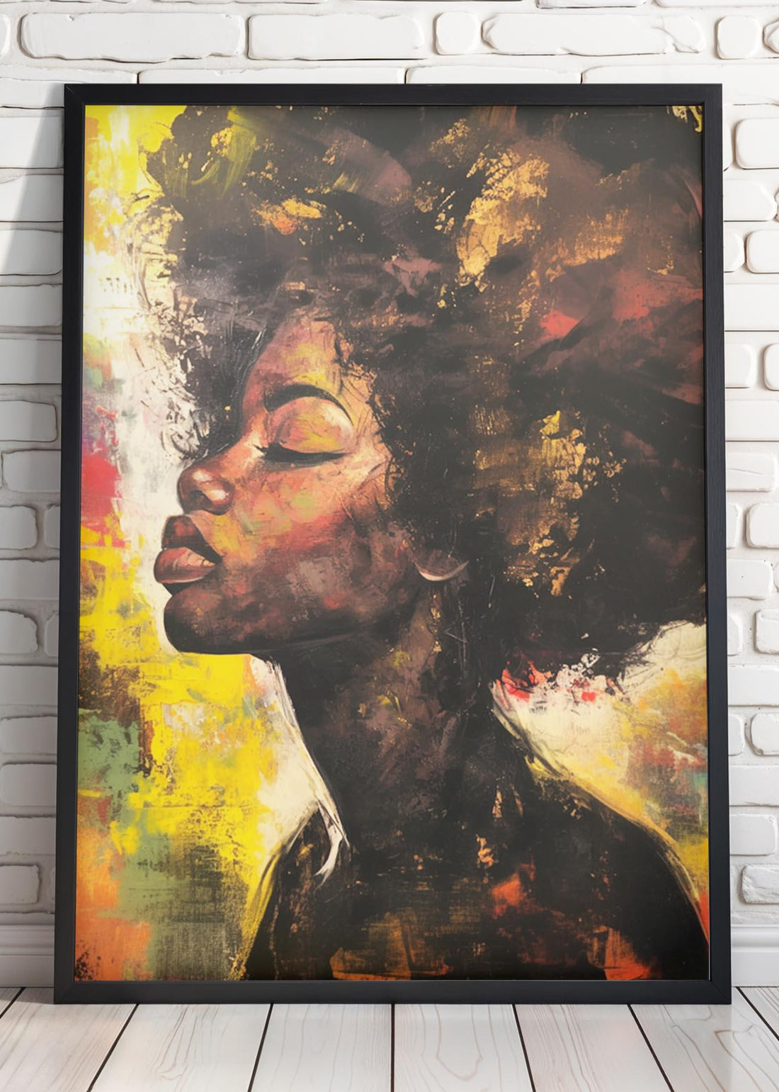 Afro Art Wall Print, Colorful Black Women Canvas, Black Woman Art, Modern Afrocentric Art, African Wall Decor, Boho Art, Abstract Woman Art