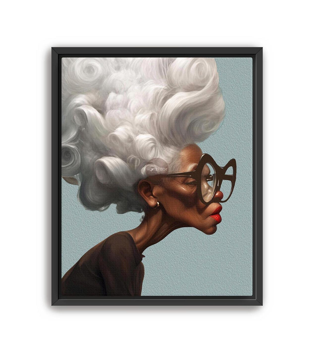 Afrocentric Wall Art Quirky Retro Grandma Portrait Canvas | Framed or Unframed