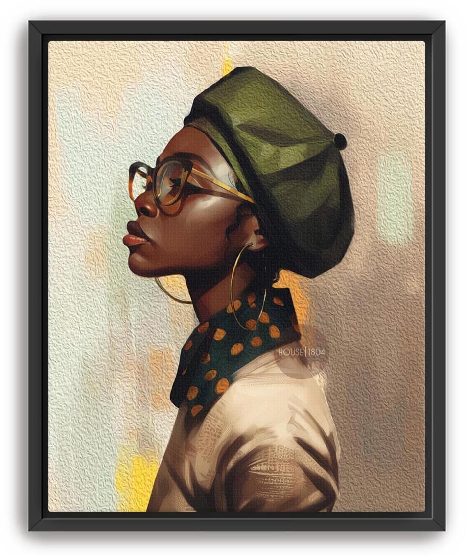 Artsy Black Girl Framed Art Print: Quirky + Modern
