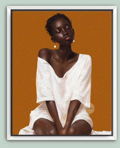 Black Woman Portrait Abstract Art Print: Bold Statement