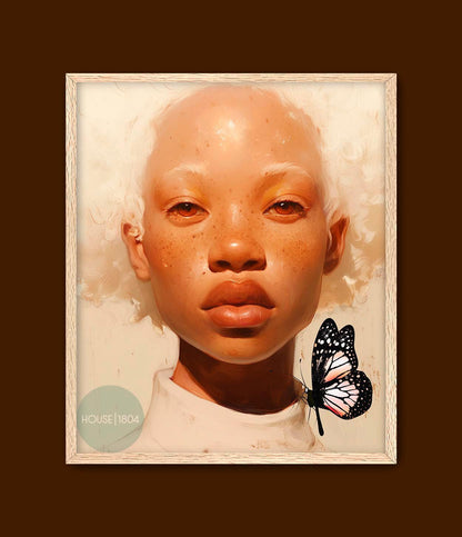 Black Woman Albino Modern Wall Art, Minimalist Cultured Art, African American Wall Art, Black Woman Art Print, Black Woman Afro Art, Melanin
