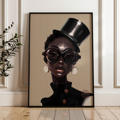 Abstract African American Fashion Artwork, Black Woman Fine Art