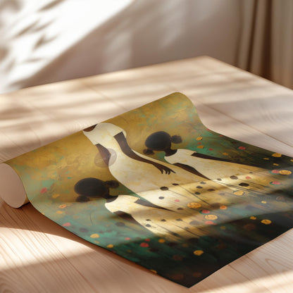 Motherhood Framed Canvas Art, Two daughters
