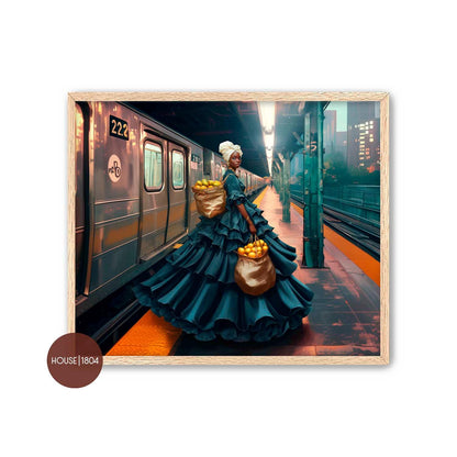 Karabela Dress Art, Haitian Fashion Art, Haitian In The City, Karabela Art, Caribbean Art, Bohemian Art Prints, Modern Haitian Art Prints