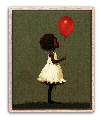 Black Girl Art, Whimsical Balloon Print | Paper Or Canvas, Nursery Wall Decor - Multiple Sizes