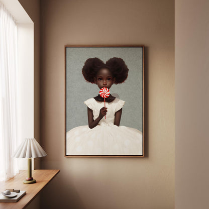 Black Kids Wall Art, Cute Black Girl Nursery Art, Black Toddler Room Art