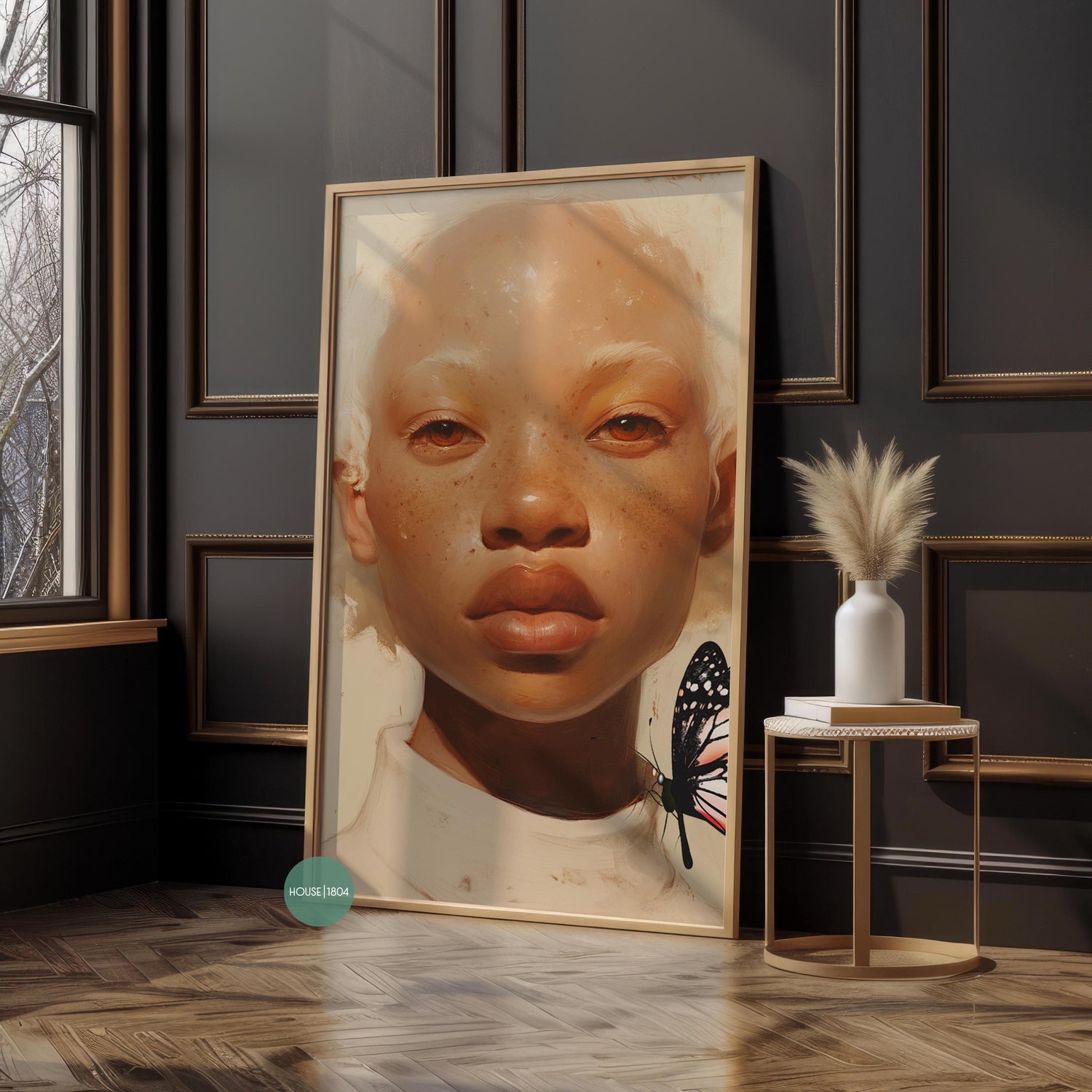 Black Woman Albino Modern Wall Art, Minimalist Cultured Art, African American Wall Art, Black Woman Art Print, Black Woman Afro Art, Melanin