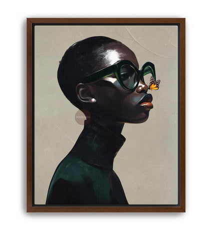 Black Woman Art Print Neutral Afrocentric Canvas Beige Luxury Art