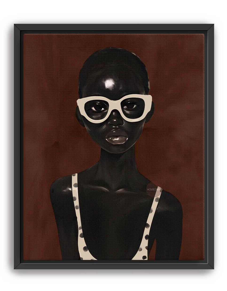 Abstract African Woman Art Print: Modern Afrocentric Portrait