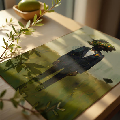 Black Man Flowers Minimalist Print