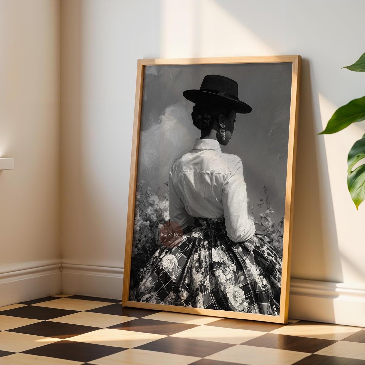 Black and White Harlem Renaissance Art Print: Victorian Afrocentric Artwork