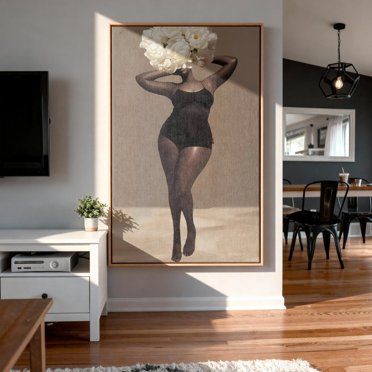 Body Positivity Wall Art, Black Curvy Woman Canvas Print | Framed or Unframed