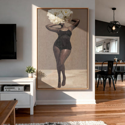 Body Positivity Wall Art, Black Curvy Woman Canvas Print | Framed or Unframed