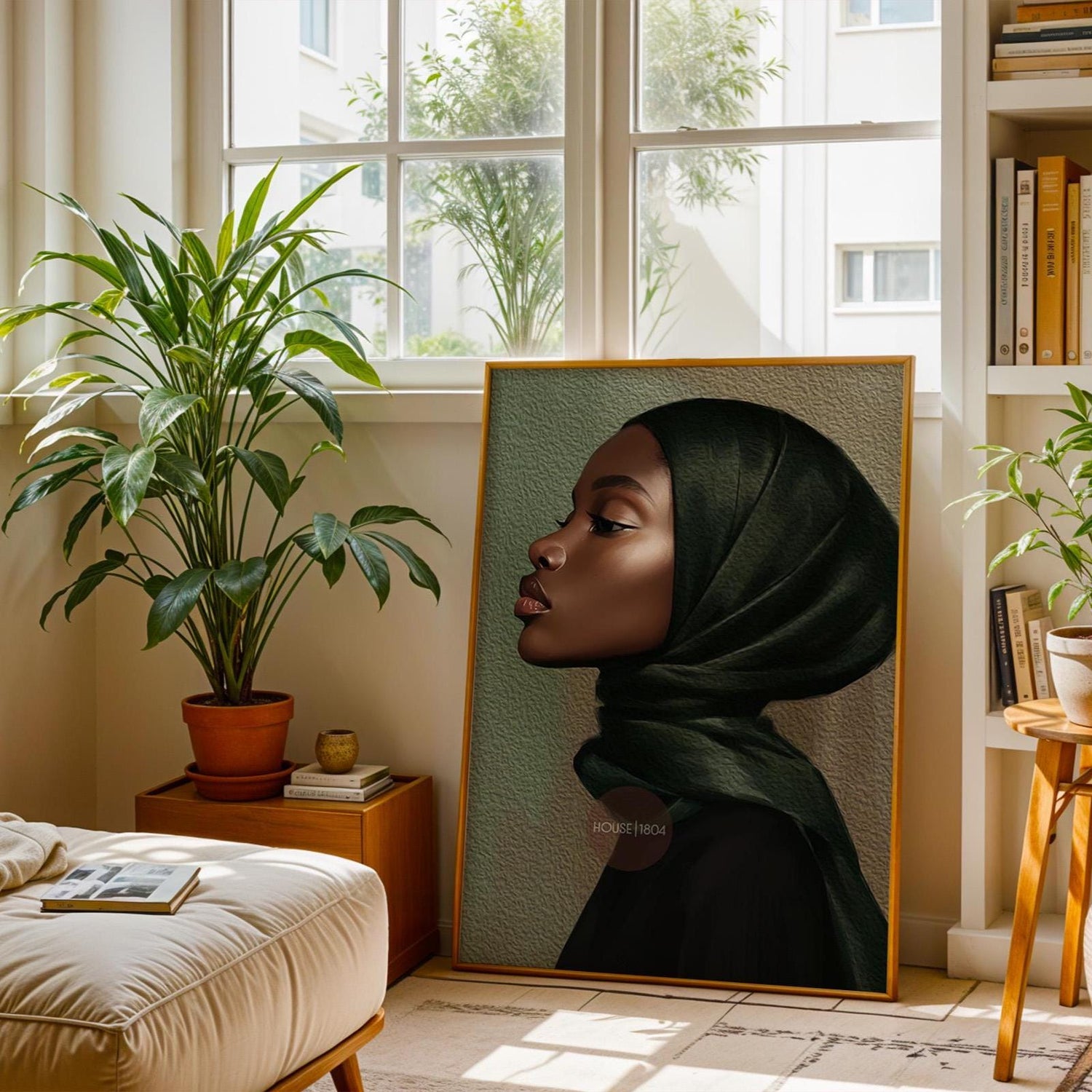 Muslim Black Woman Canvas Art Modern