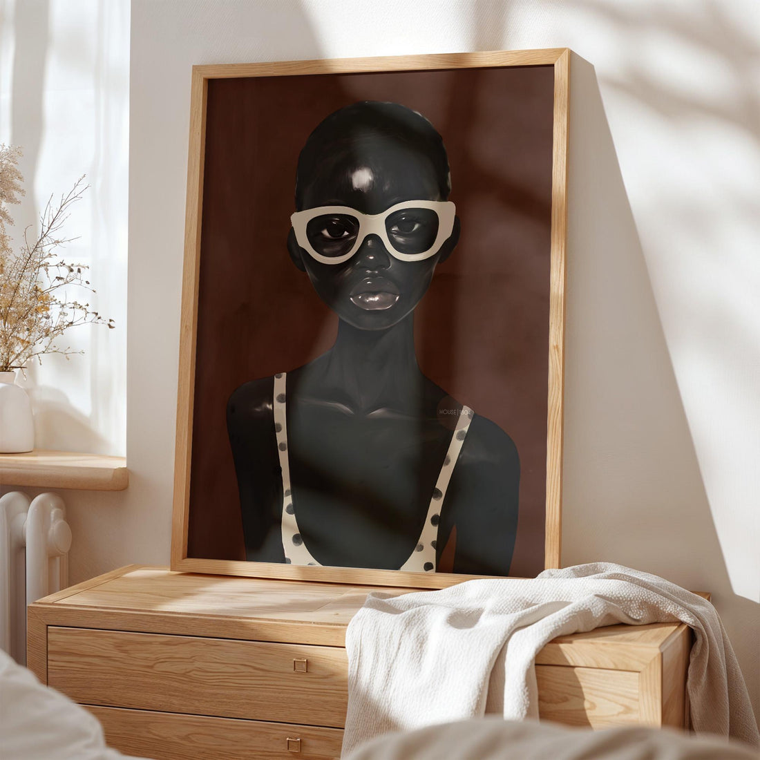 Abstract African Woman Art Print: Modern Afrocentric Portrait