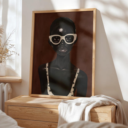 Abstract African Woman Art Print: Modern Afrocentric Portrait