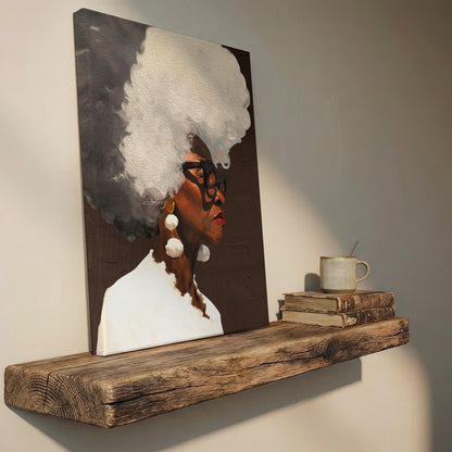 Gray Hair Dont Care, Black Woman Afro Wall Art, Middle Aged Lady Canvas, 50+ Artwork, Abstract