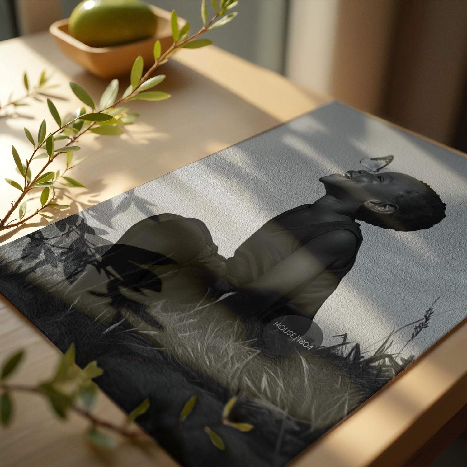 Black Boy Joy Art Canvas Framed, Black and White
