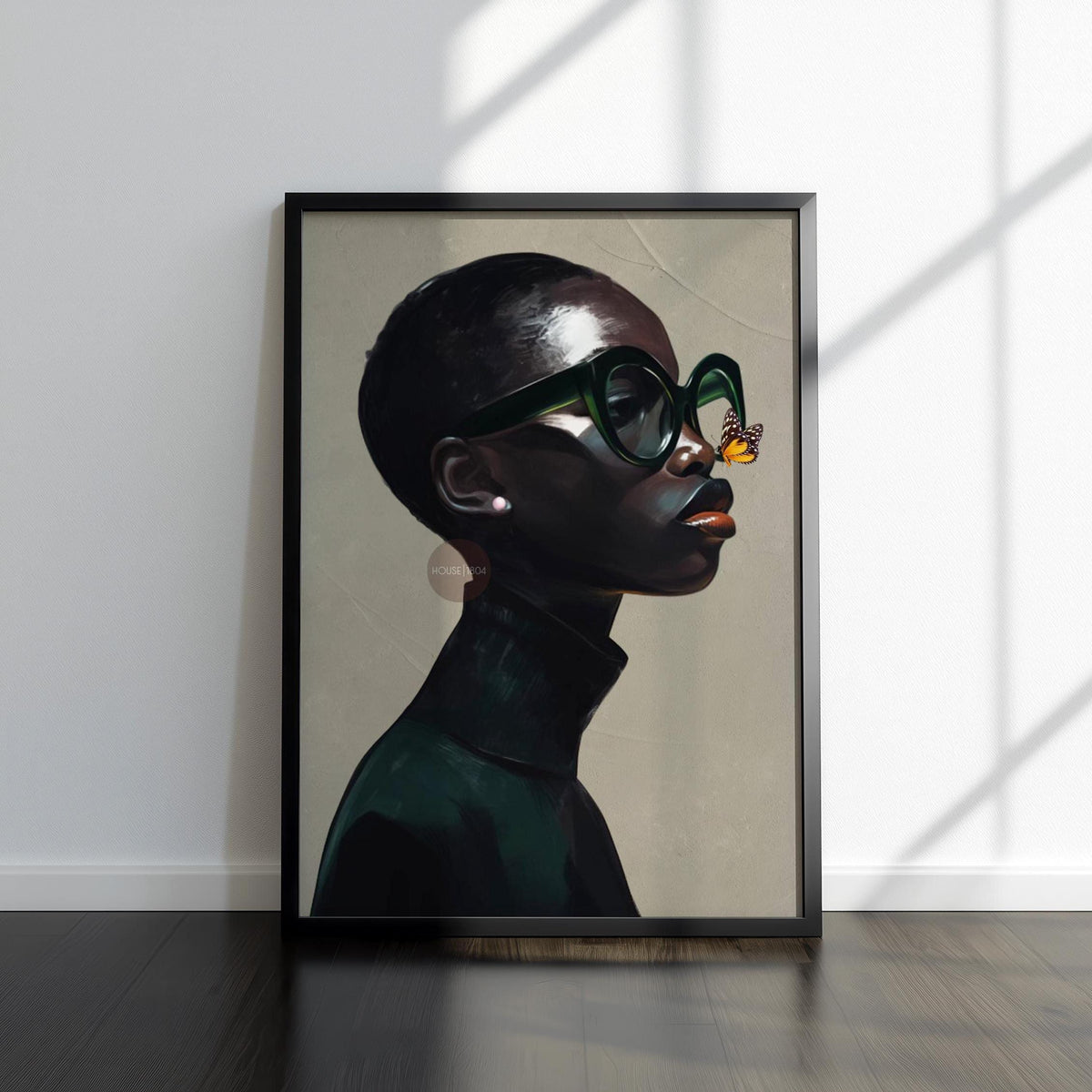 Black Woman Art Print Neutral Afrocentric Canvas Beige Luxury Art