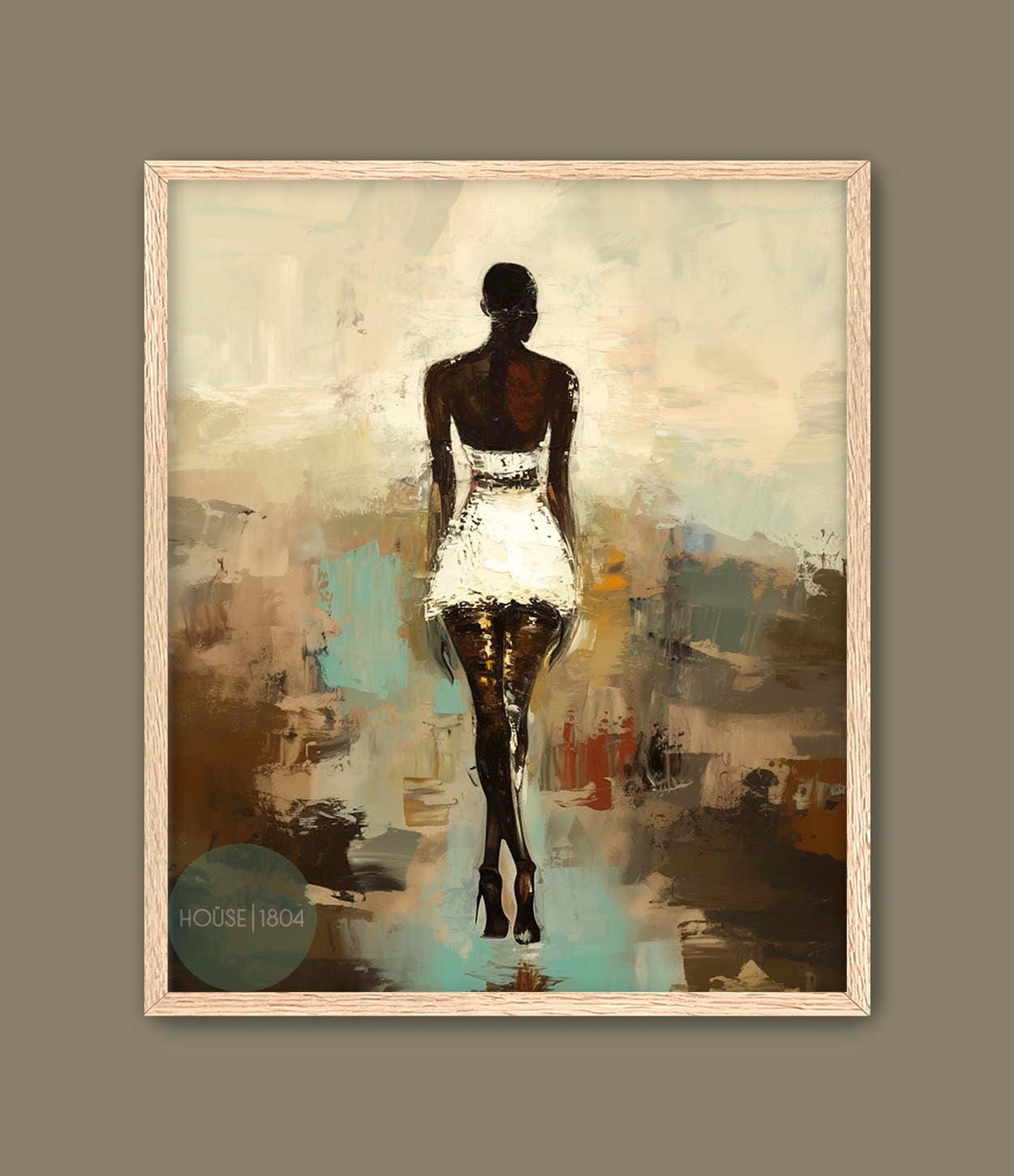 Black Woman Silhouette Art, Black Woman Art, Modern Afrocentric Art, African Wall Decor, Boho Art, Bald Black Woman Art Work, Abstract Woman