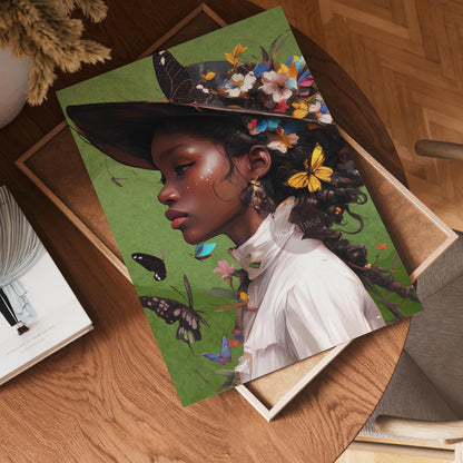 Colorful Black Woman Framed Canvas Wall Art Print
